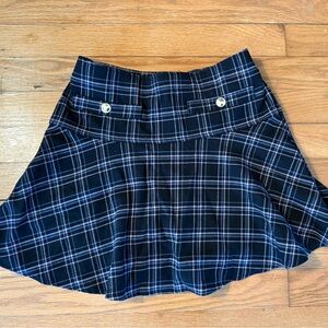 Abercrombie Kids Navy Plaid Skater Skirt